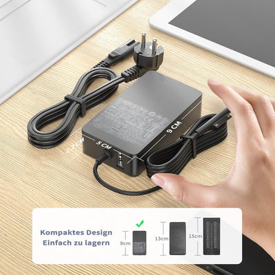 CYD 15V 127W Ladegerät-Charger-Notebook Netzteil für Surface Pro 8, Surface Go 3, Surface Laptop Stu