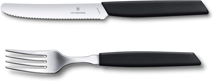 VICTORINOX Swiss Modern Besteck-Set für 6 Personen, 12-teilig, inkl. scharfe Messer mit Wellenschlif