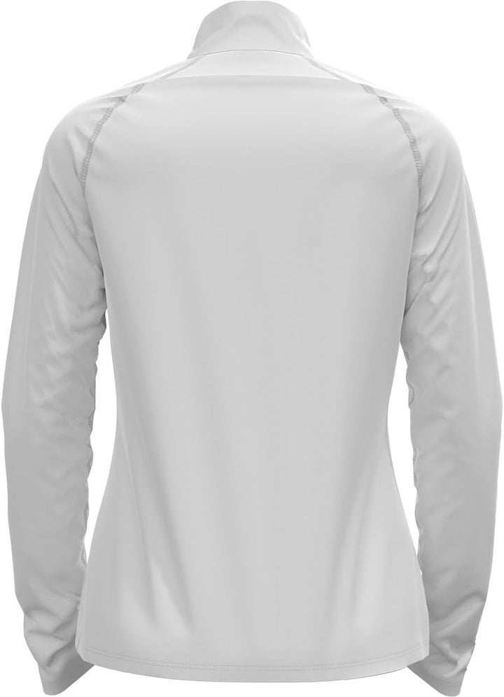 Odlo Damen Besso Half Zip Longsleeve XL White - Folkstone Gray, XL White - Folkstone Gray