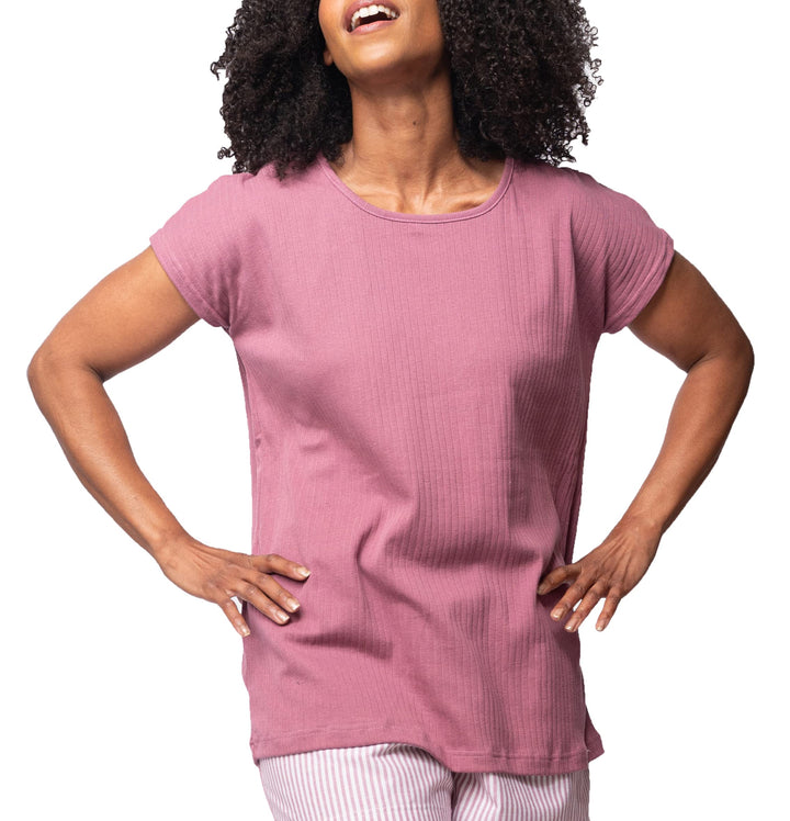 greenjama Pyjama Damen kurz aus Bio Baumwolle, nachhaltig und GOTS-Zertifiziert Grape 42, Grape 42