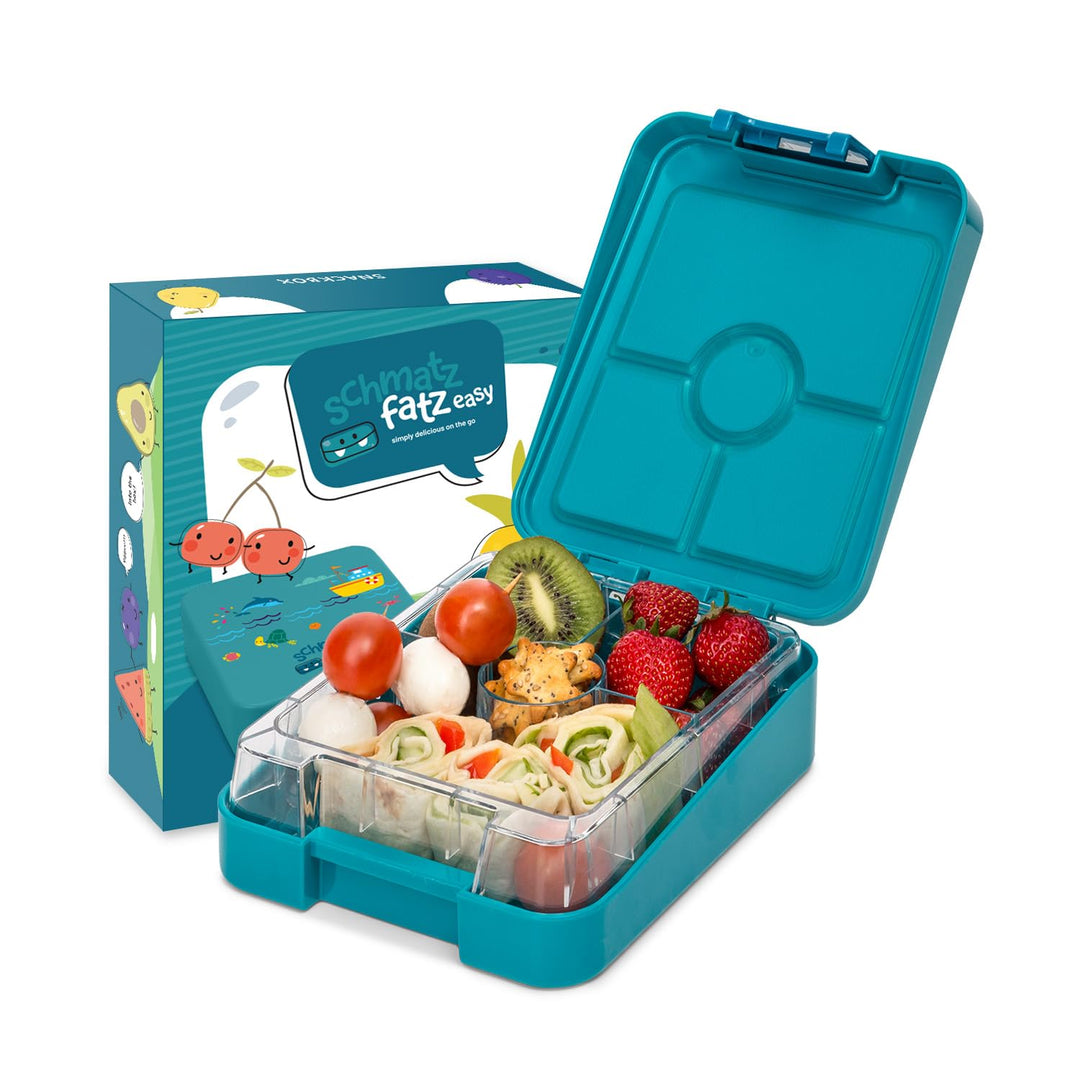 schmatzfatz Easy Brotdose für Kinder mit Fächern, Bunte Unterteilt & Auslaufsicher, BPA-Freie Lunchb