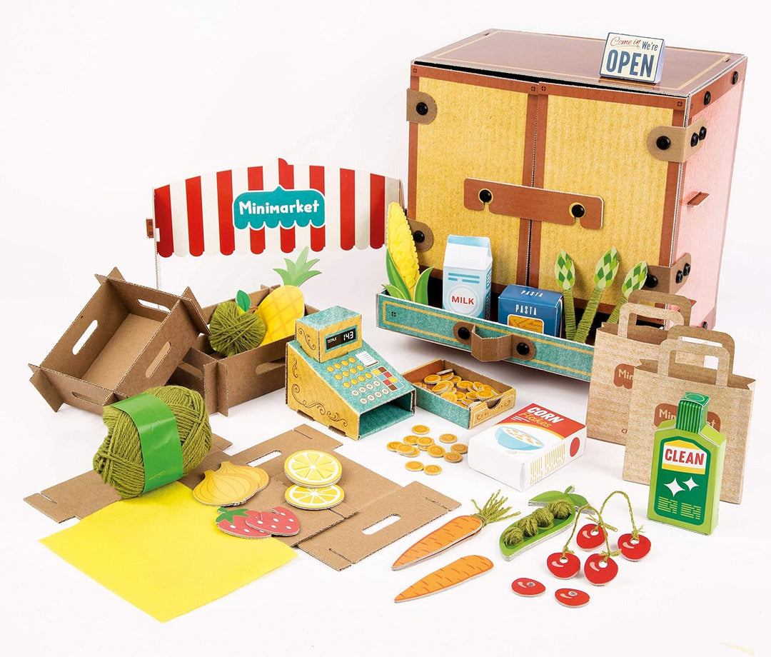 Clementoni 18550 – Play Creative – Minimarket – Made in Italy – Kunst-und Bastelset für Kinder ab 4