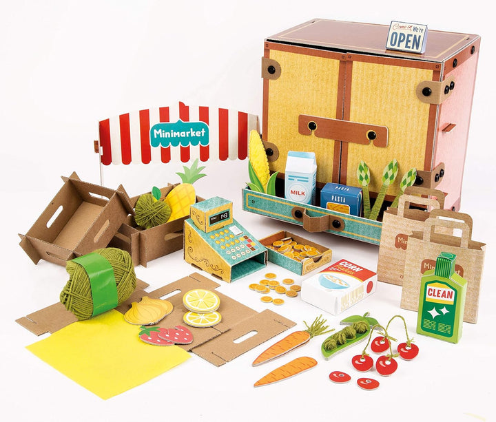 Clementoni 18550 – Play Creative – Minimarket – Made in Italy – Kunst-und Bastelset für Kinder ab 4