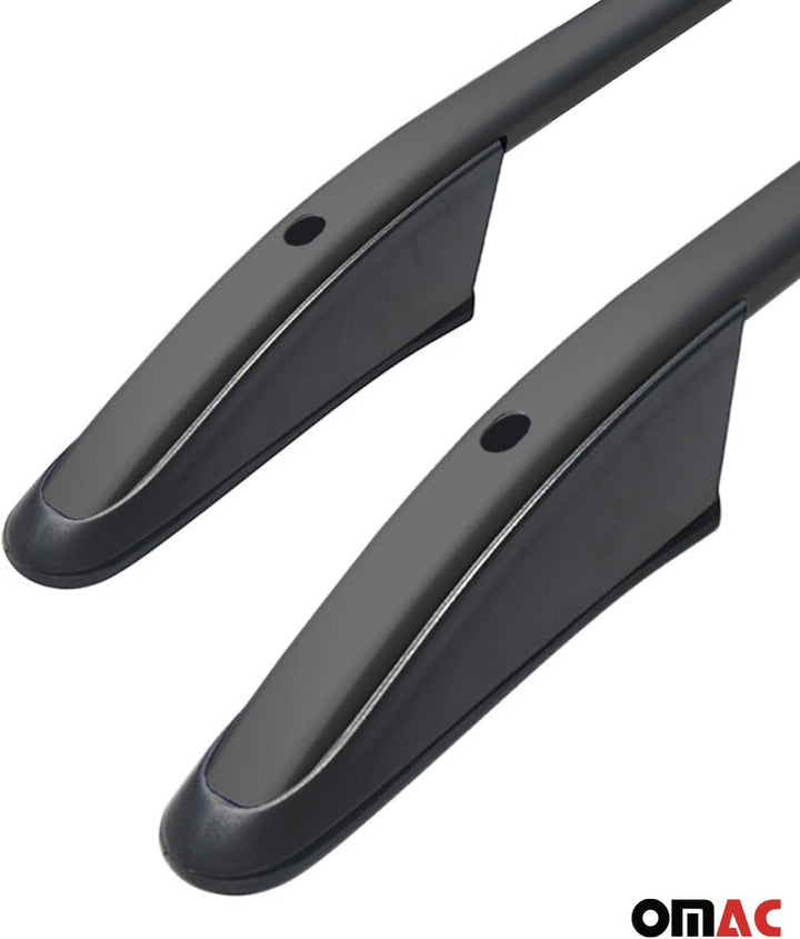 OMAC Dachträger für VW T5 T6 T6.1 Multivan Caravelle 2003-24 L2 Schwarz Alu | inkl. Dachreling (Set)