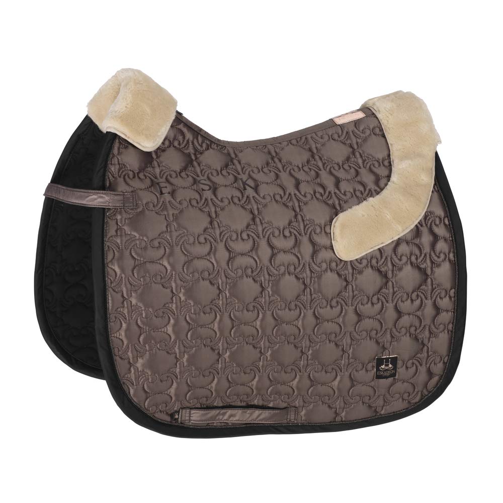 Eskadron Heritage Schabracke INNOPAD Satin FAUXFUR, Black - Lurex Form Dressur