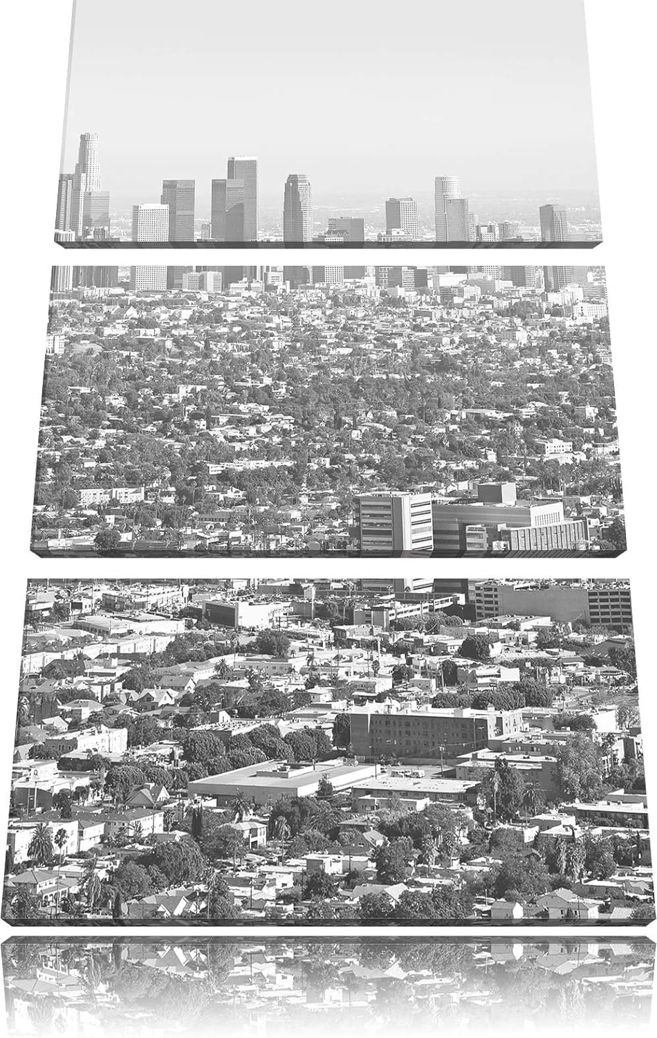 Pixxprint Los Angeles Metropolitan Area als Leinwandbild/Grösse: 3 Teilig (120x80) cm/Wandbild/Kunst