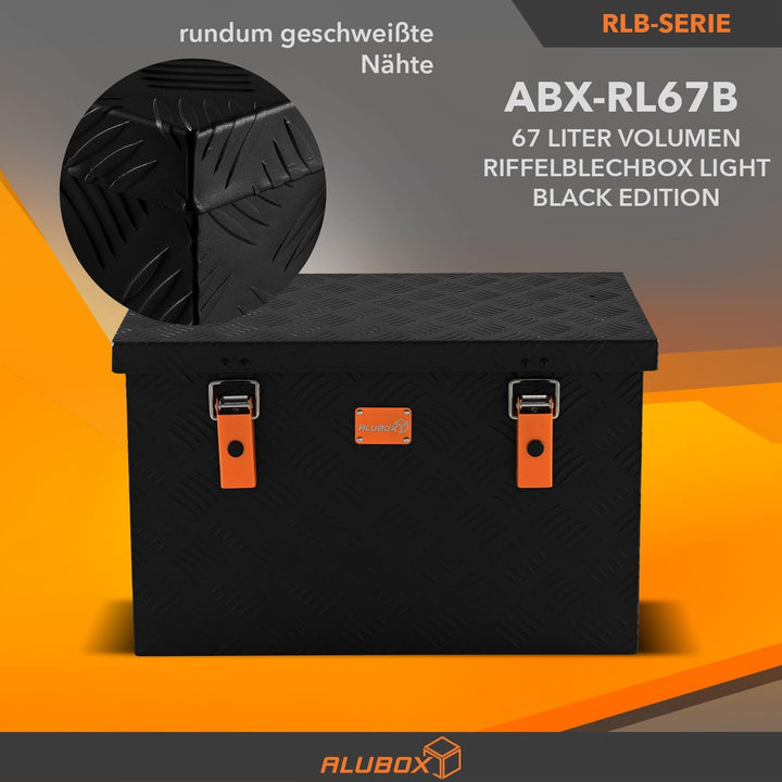 alubox Werkzeugkiste Riffelblech ABX-RL67B Aluminium 1,5mm Werkzeugkiste leicht und robust 67 Liter