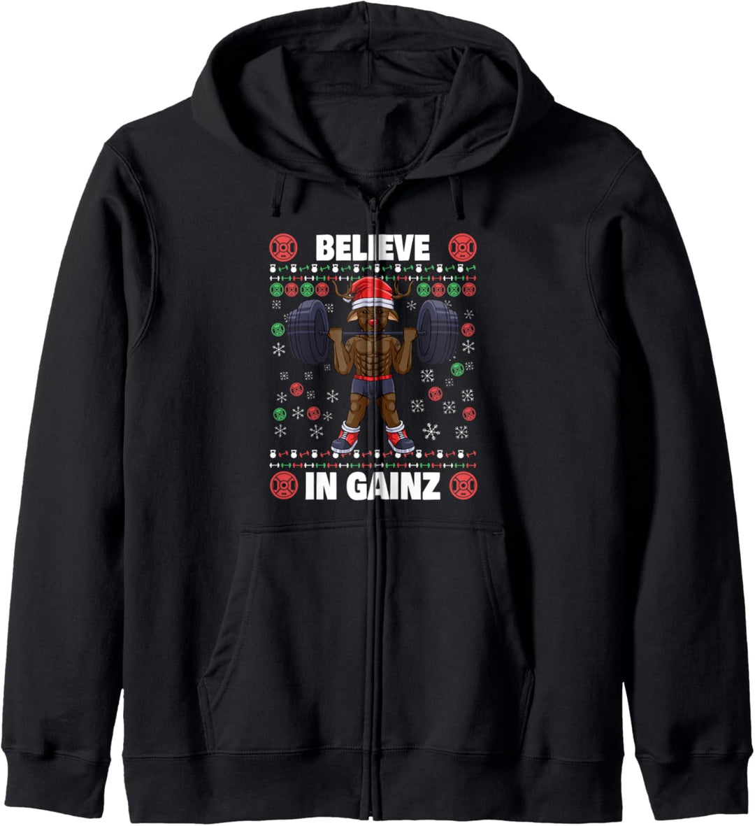 Brodolf Gainzdeer Weihnachten Believe in Gainz Kapuzenjacke