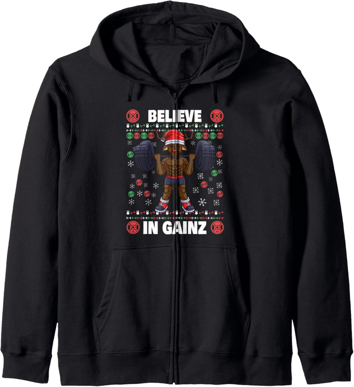 Brodolf Gainzdeer Weihnachten Believe in Gainz Kapuzenjacke