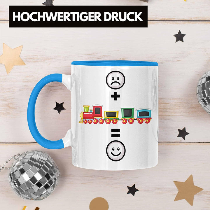 Trendation - Eisenbahn Tasse Geschenk für Eisenbahner Modelleisenbahn :(+ Eisenbahner = :) Lustige G