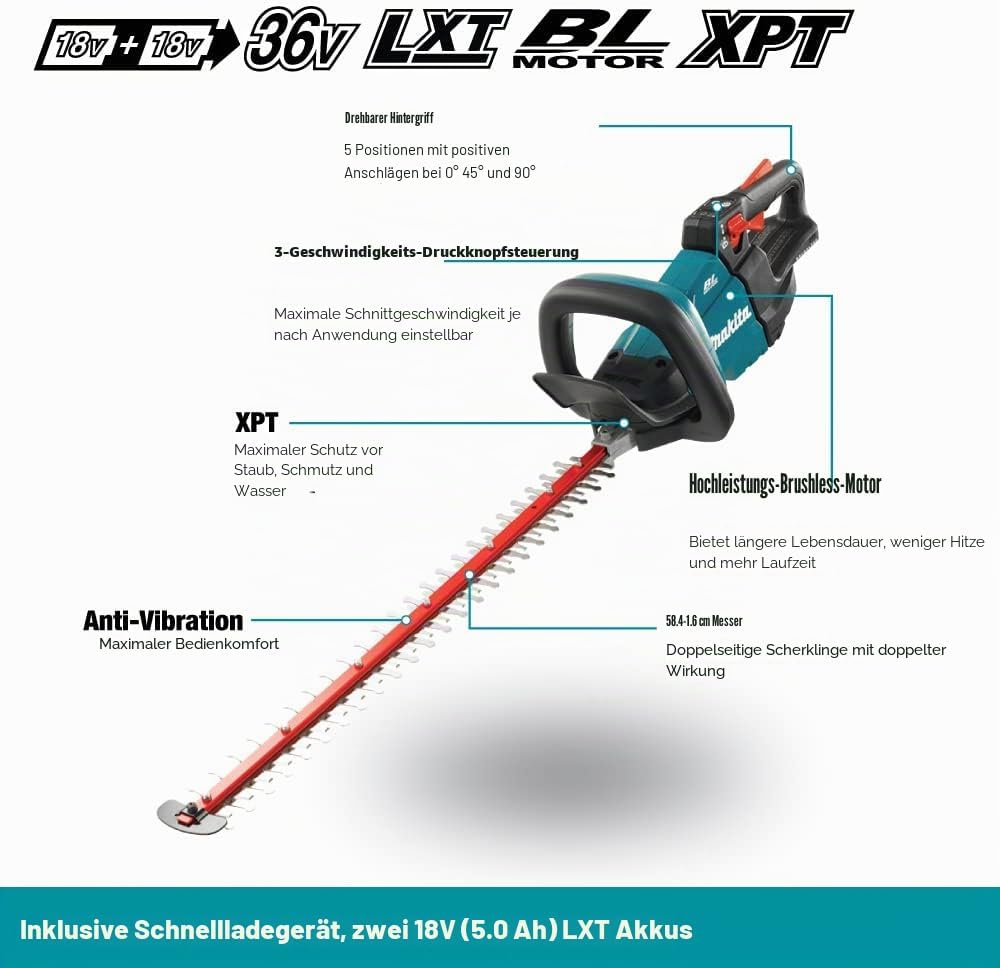TAILLE-HAIE MAKITA 18 V LI-ION 60 CM (PRODUIT SEUL) - DUH602Z Single