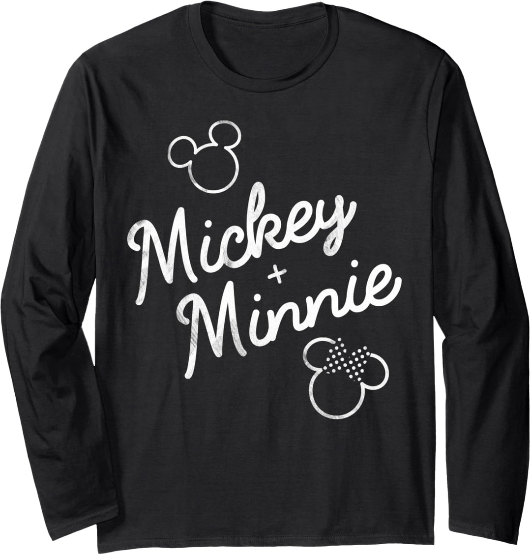 Disney Mickey & Friends Mickey & Minnie Text Langarmshirt