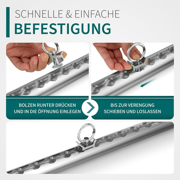 Airlineschiene Fittinge (10er Set) | Stabile Zurrösen mit 1000 daN Tragfähigkeit | Standardgrösse Ø