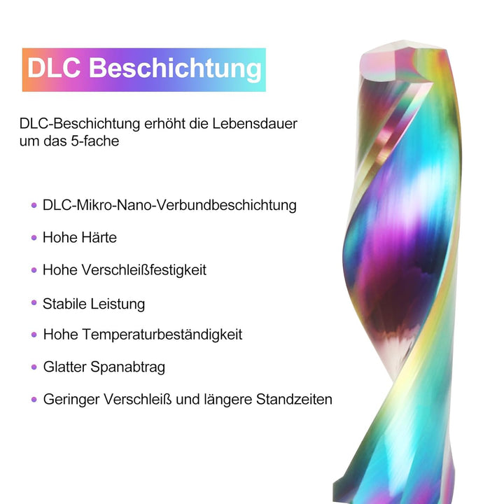 CNC-Fräser mit einer Nut für Aluminium, 6mm Schaft Einzelflöte Schaftfräser Spiralfräser Bit VHM mit