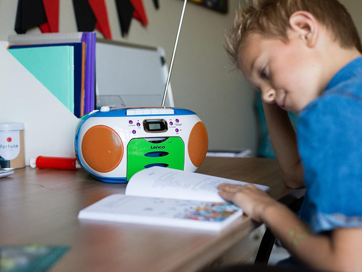 Lenco SCD-971 -Kinderradio - Kassettenradio mit CD - CD-Radio - Kassettenplayer - Stereo Lautspreche