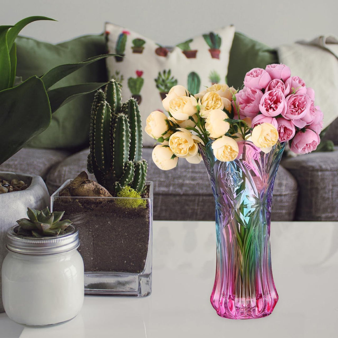 WINOMO Blumenvase Kristallglasvase Regenbogen Regenbogen Dekorative Pflanze Behälter Topf Weihnachte