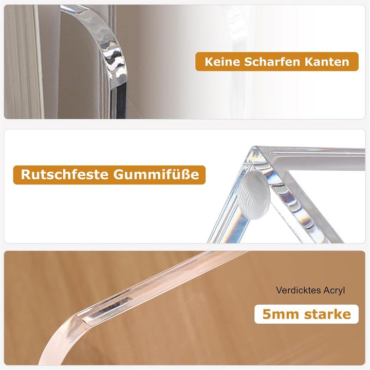 SANRUI Acryl Stehsammler, Stabiler Aktenhalter, Schreibtisch Organizer, Buchstütze für Büro, Schule,