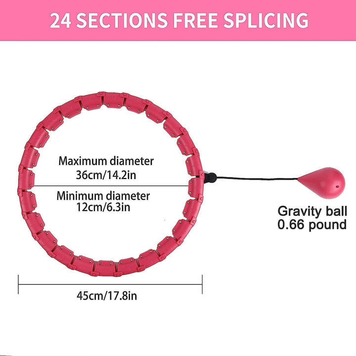Pterygoid Hoola Reifen Hoop Erwachsene,Smart Hula Fitness Reifen mit Gewicht und 24 Abnehmbaren Teil