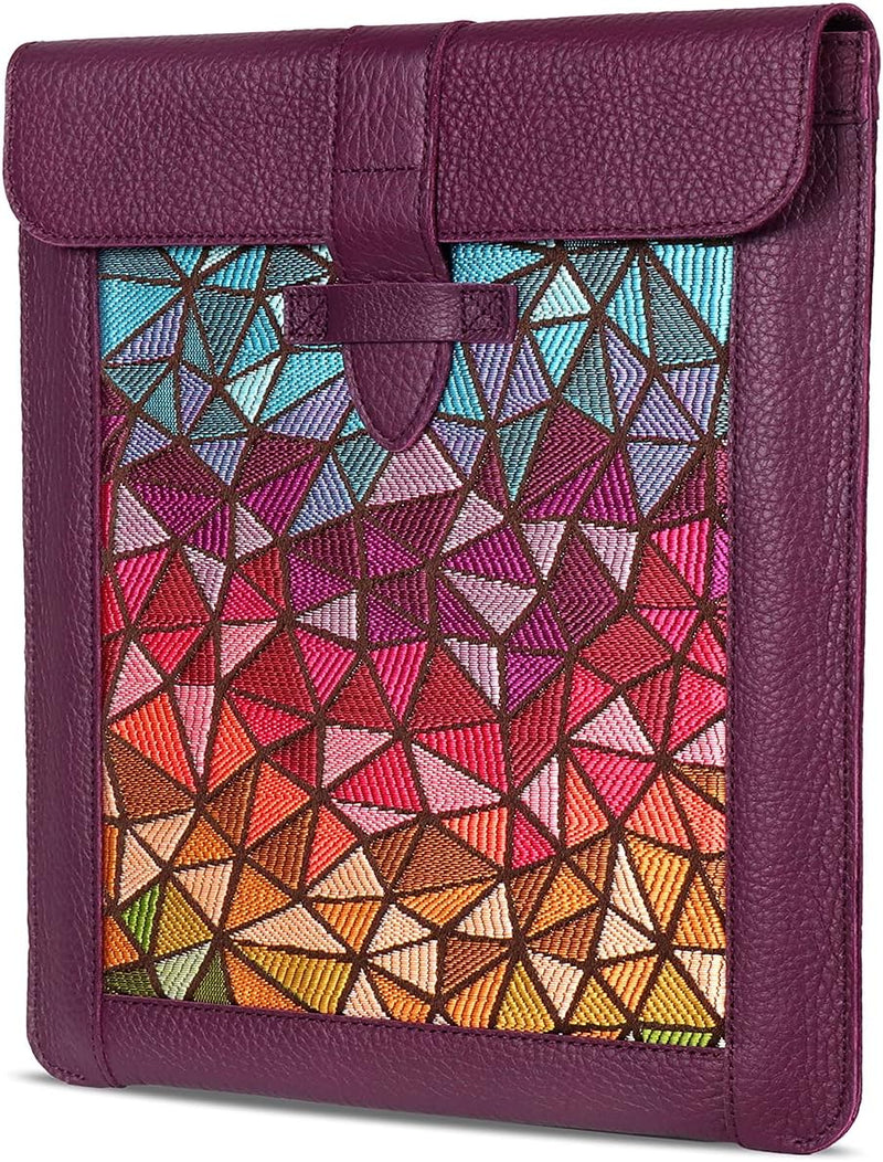 LONDO Echtleder-Ärmeltasche für Ipad - Large Purple Large, Purple Large