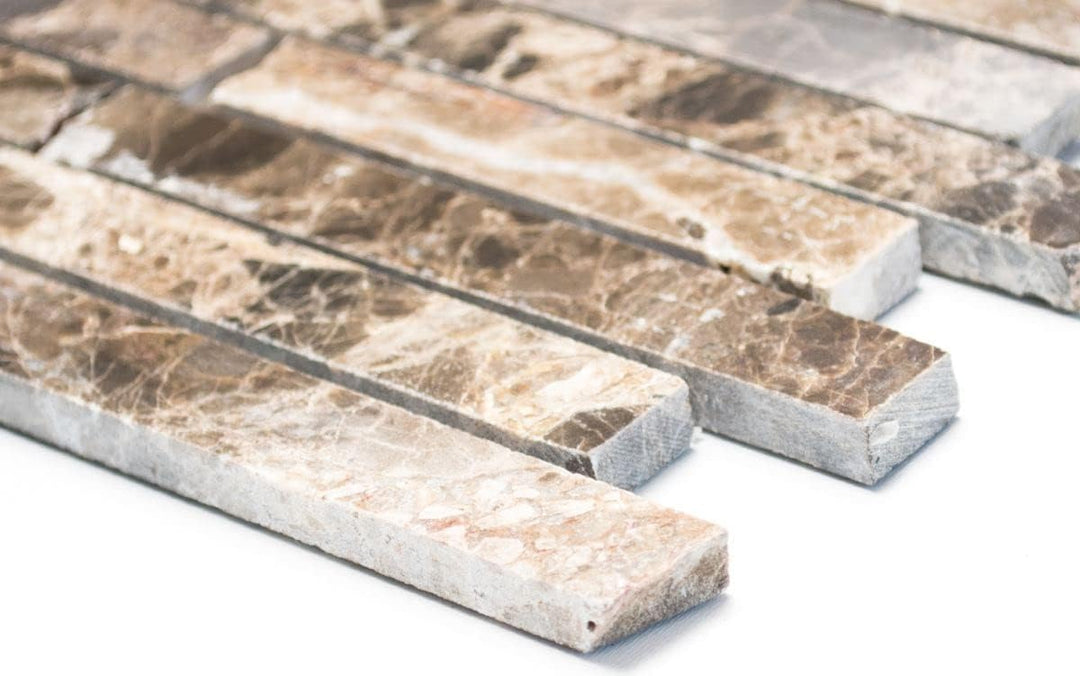 Mosaik Fliese Marmor Naturstein Brick Impala braun poliert MOS40-1306 | 10 Mosaikmatten 305x322 mm /