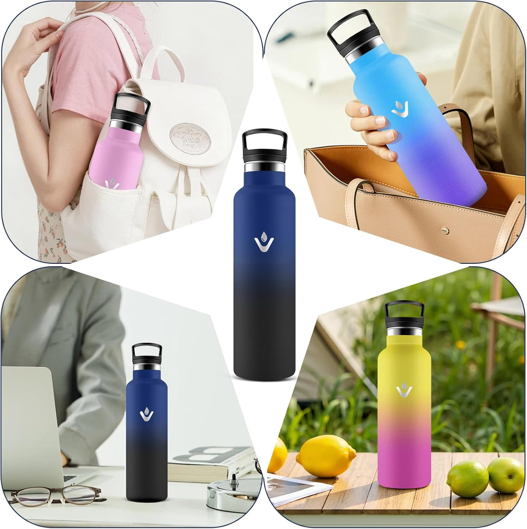 Trinkflasche 1L, Wasserflasche Isolierflasche BPA-Frei, Kohlensäure Geeignet, Thermosflasche 1l Ausl