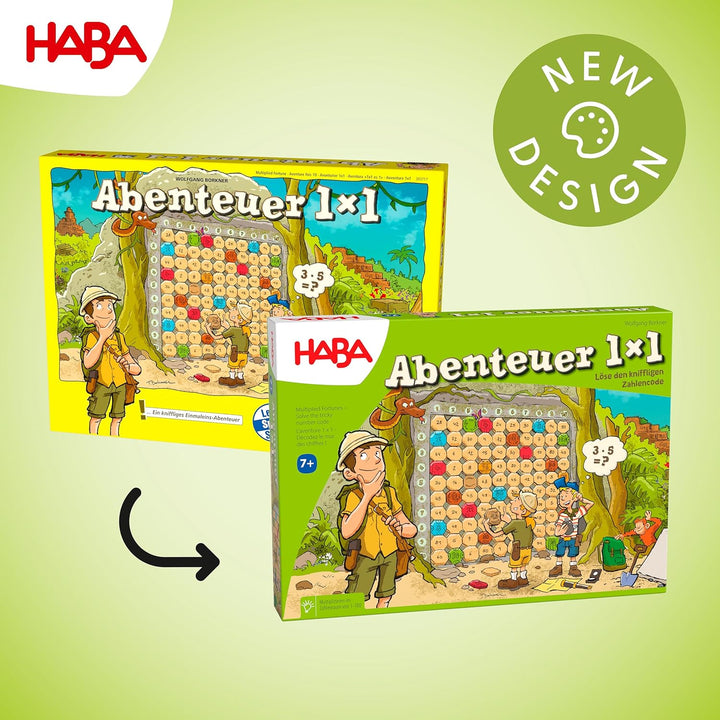 HABA -303717 -benteuer 1x1, Rechen- und Lernspiel zum spielerischen Trainieren des Einmaleins, Multi