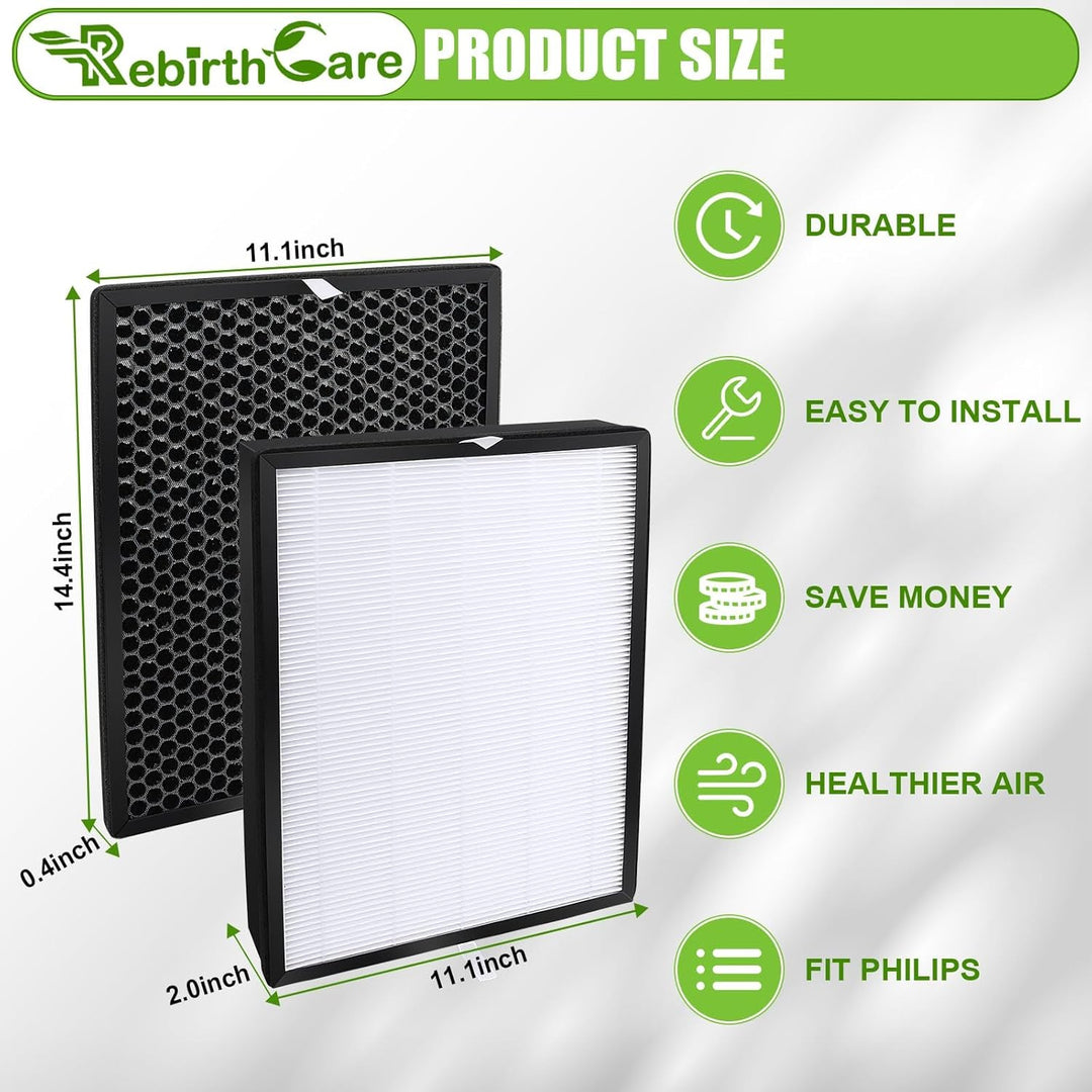 2er Filter Set für Philips Luftreiniger FY2420/30, AC2882, AC2887, AC2889 & AC3829, Serie 2000 und 3