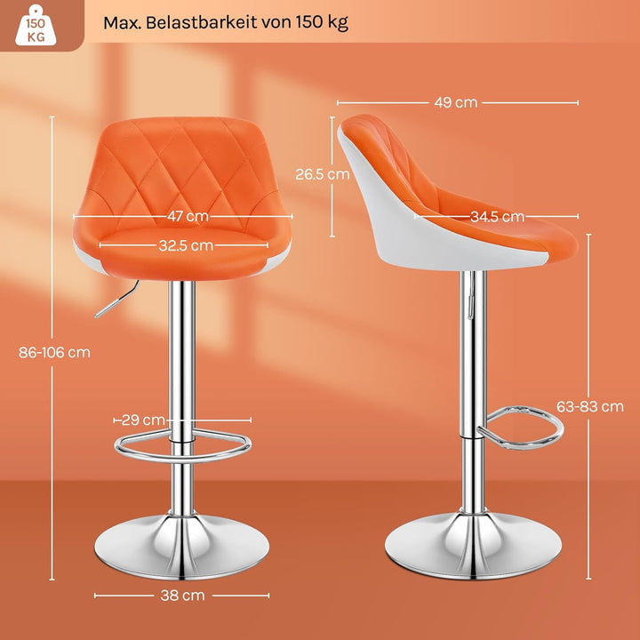 WOLTU® 1x Barhocker Barstuhl Tresenhocker Bistrohocker mit Griff, Design Stuhl, höhenverstellbar, fr