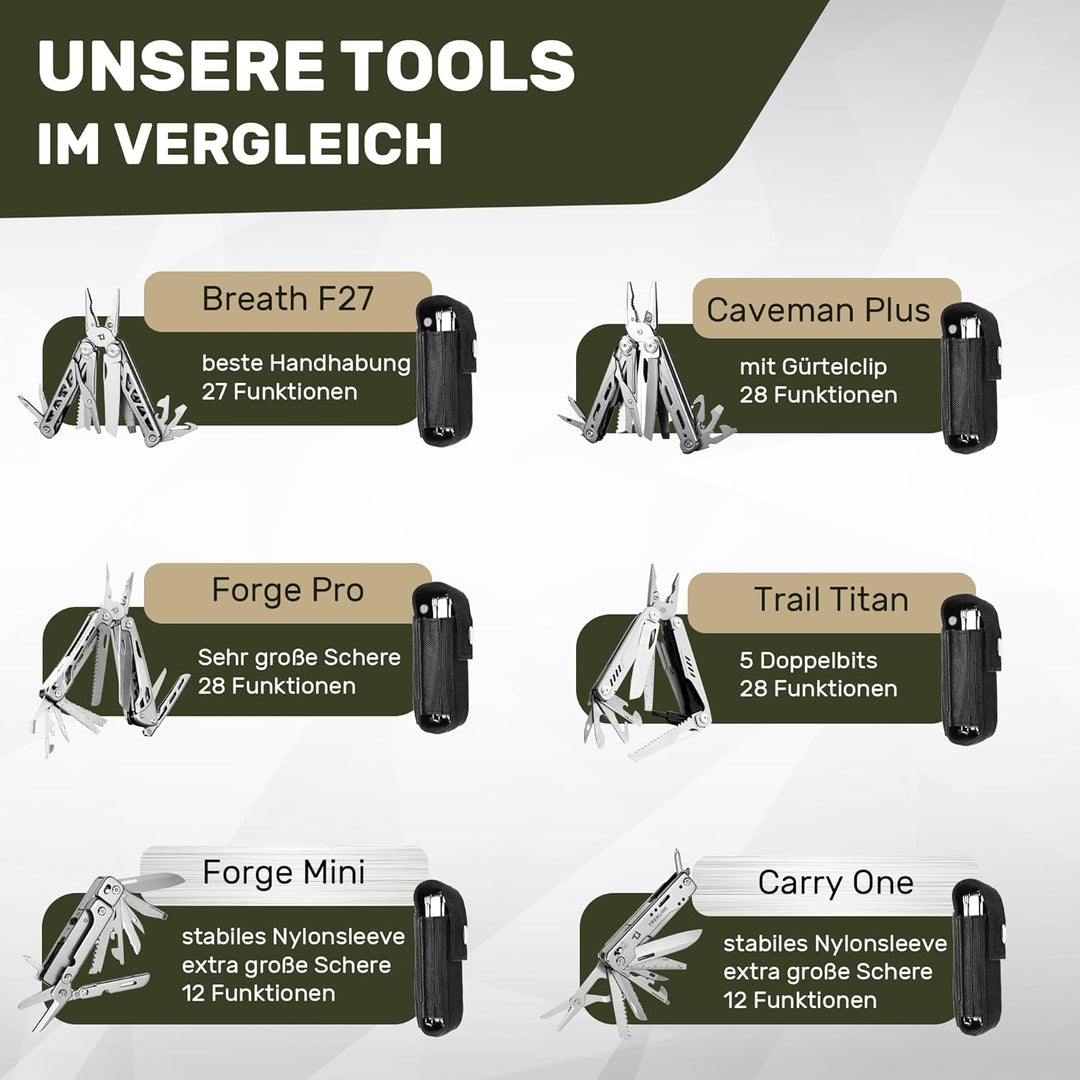 Premium Multitool Werkzeug [rostfreier Edelstahl] Survival Multifunktionsmesser perfektes Camping Zu