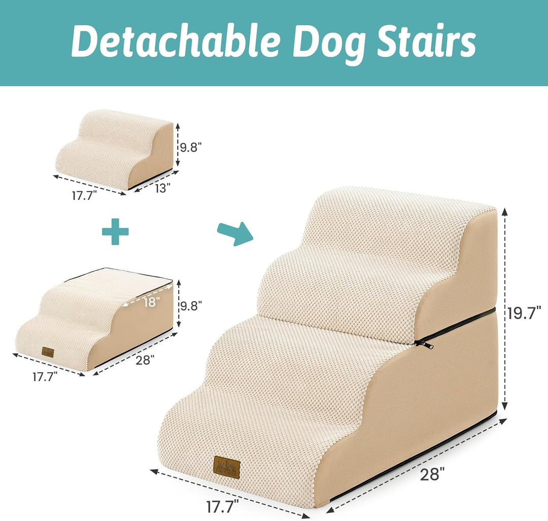 Breiter Hundetreppe für Kleine Hunde 50 cm, Hunderampe für Sofa, Hundetreppe Bett,Katzentreppe für A