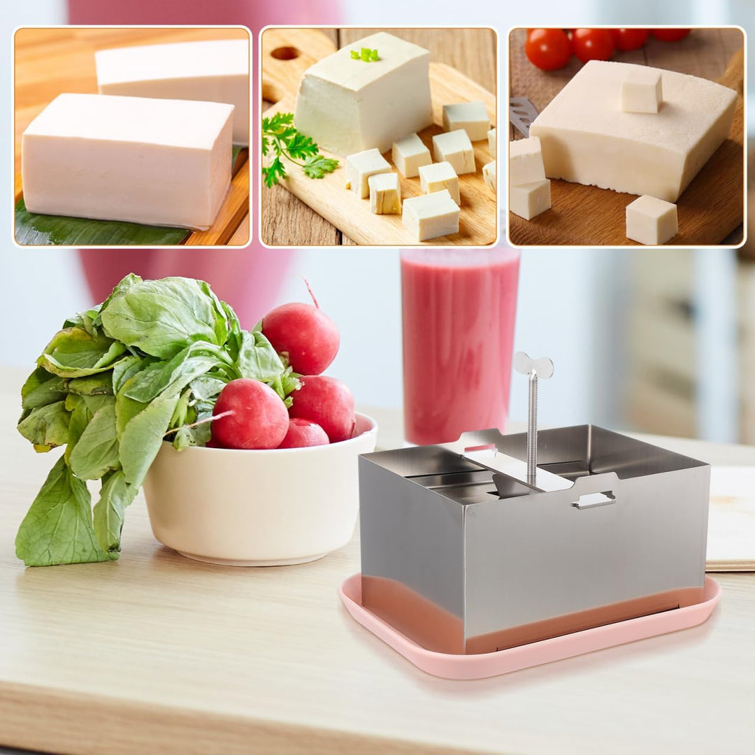 TOPBATHY Tofu-Pressform Aus 304 Edelstahl 16X12X9Cm – Handbetriebene Tofu-Form Zur Hausgemachten Her