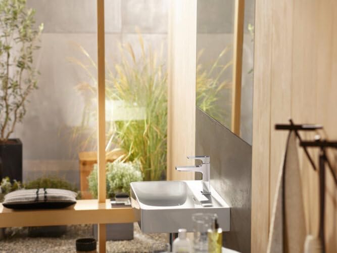 hansgrohe Wasserhahn Metropol, wassersparende Armatur mit Komfort-Höhe 110mm mit Push-Open Ablaufgar
