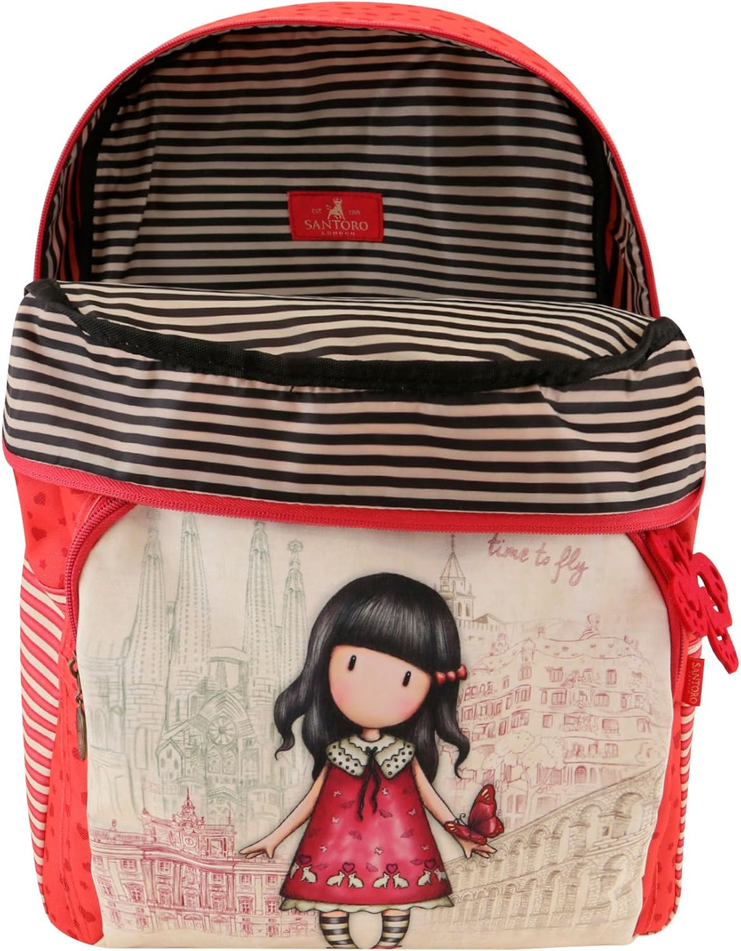 Gorjuss Cityscape Time to Fly Double Zip Rucksack