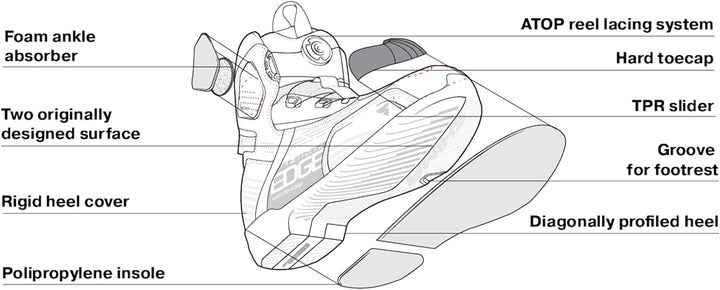 SHIMA EDGE, Motorradschuhe für Männer - Verstärkte Strassenreitschuhe mit ATOP-Verschlusssystem Wass