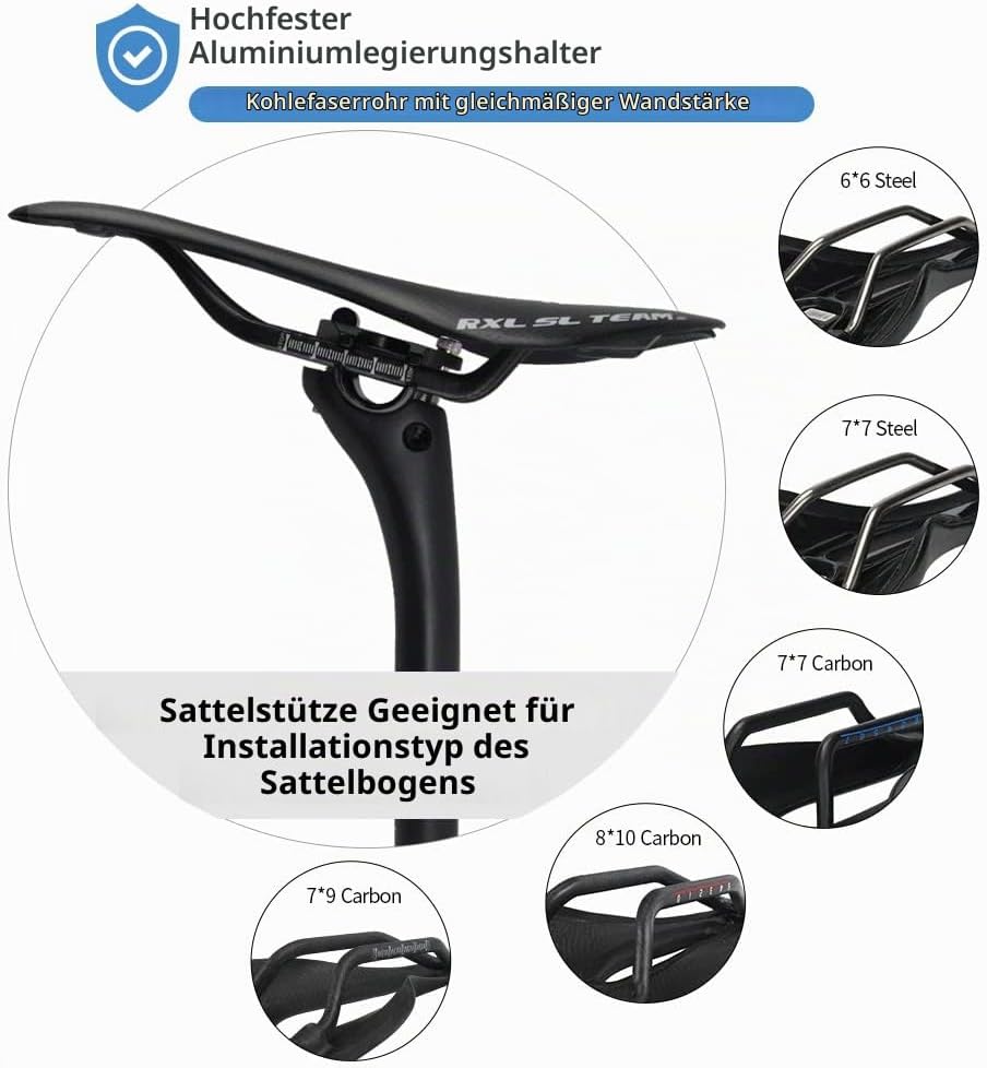 RXL SL Sattelstütze Mountainbike Rennrad Sattelstütze 25.4/27.2/30.8/31.6mm Fahrrad sattelstütze MTB