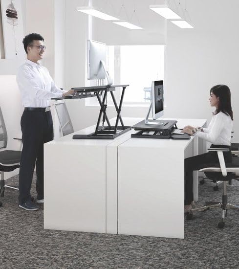 UPdesk Cross Large - Schreibtischaufsatz höhenverstellbar für Laptop & PC - Schreibtischerhöhung - S