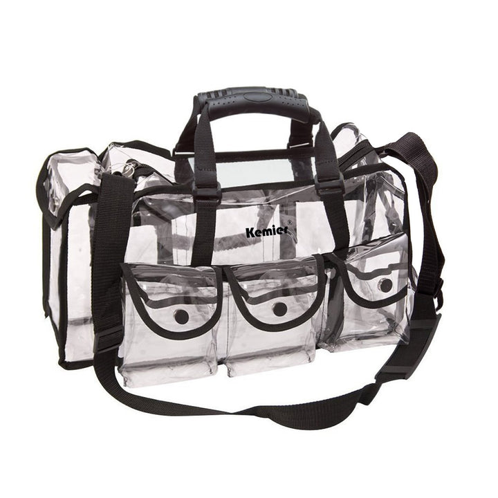 Kemier Durchsichtige Tasche Reise Make-up Tasche mit 6 Aussentaschen Kosmetik Organizer Kosmetiktasc
