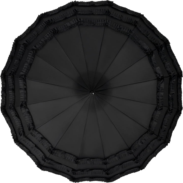 VON LILIENFELD Regenschirm Sonnenschirm Pagode Rüsche Sarah Stockschirm