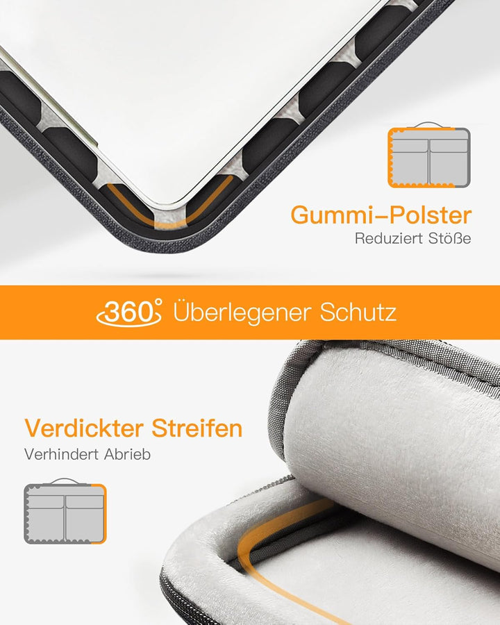 Inateck 360° Rundumschutz Laptoptasche Hülle Schultertasche Kompatibel mit 15 Zoll Dell Inspiron, Le
