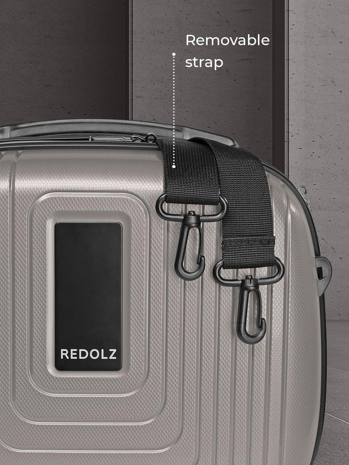 REDOLZ Hartschalen Handgepäck Kosmetik-Koffer | Stabiles Beauty-Case mit Aufsteckfunktion |34 x 17 x