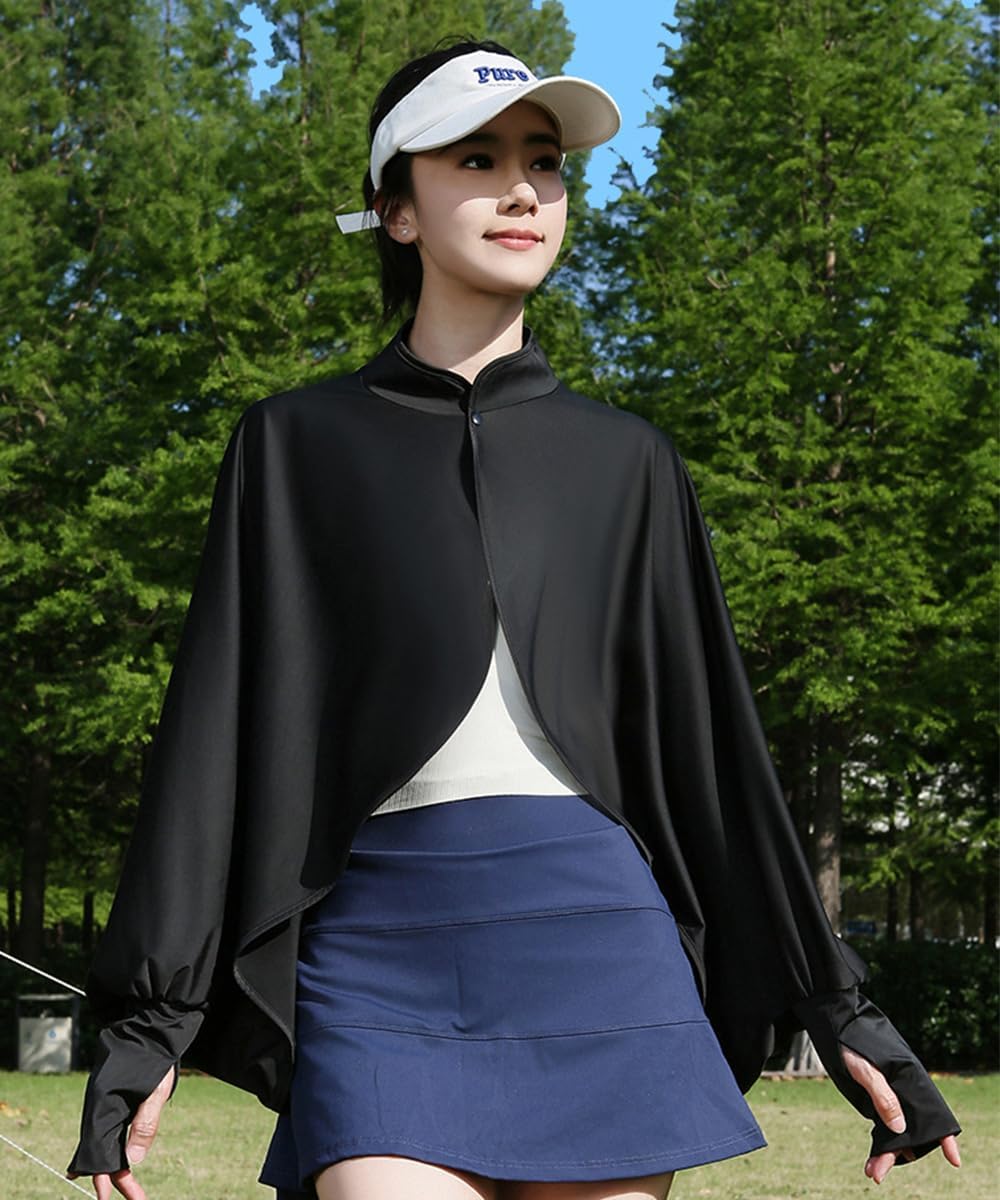 Elegtiskas Kühlender Damen-Umhang mit UV-Schutz, atmungsaktiv, mit Ärmeln, für Outdoor-Sportarten Sc