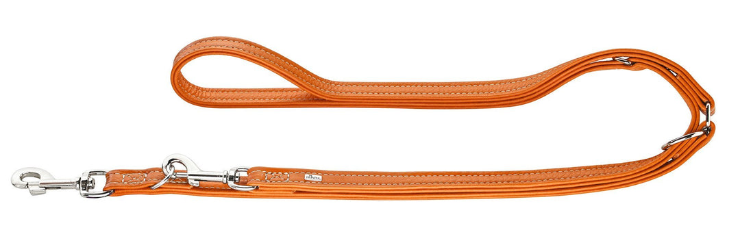 HUNTER CANNES Verstellbare Führleine für Hunde, Leder, Nappaleder, weich, edel, elegant, 2,0 x 200 c