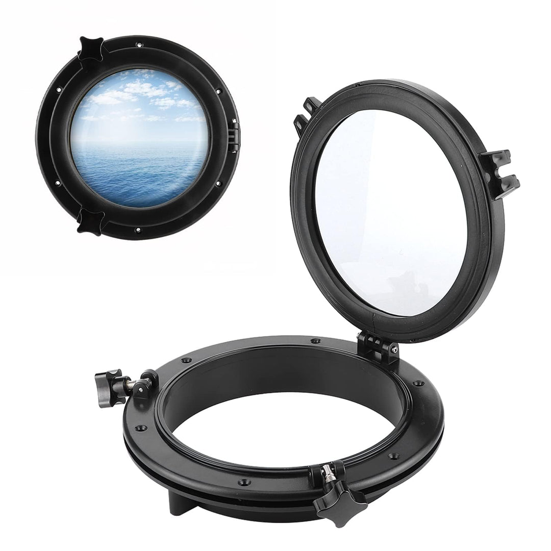 GAESHOW 26.5CM Marine Bullauge Runde schwarz Portlight Stalinit Fenster Universal für Boot Yacht Ers