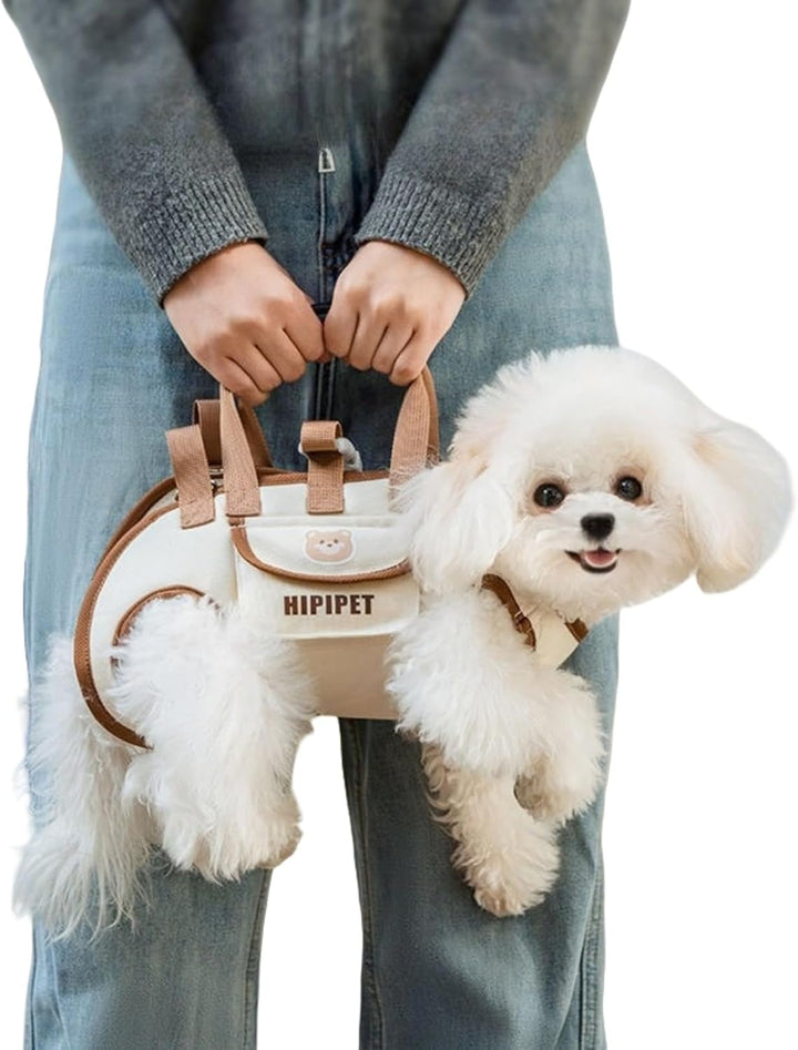 HIPIPET Hundetragerucksack, tragbare Haustier-Umhängetasche mit Leine, für kleine Hunde 1,8-8,2 kg,