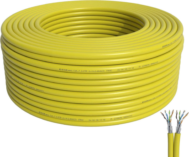 BIGtec CAT 7 Netzwerkkabel Verlegekabel LAN Kabel 150m duplex CAT7 PiMF halogenfrei BauPVO Eca POE g