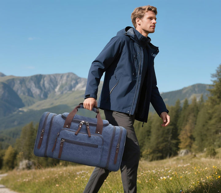 DORRISO Mode Herren Reisetasche Grosse Kapazität Erweiterbar Sporttasche 40L Elegant Handgepäck Tasc