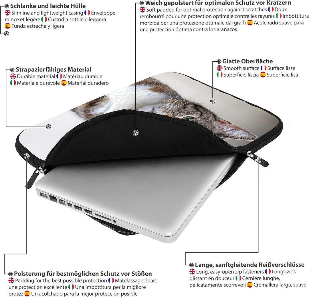 PEDEA Design Tablet PC Tasche 10,1 Zoll (25,6cm) mit Mauspad und schnurloser Maus, Cat