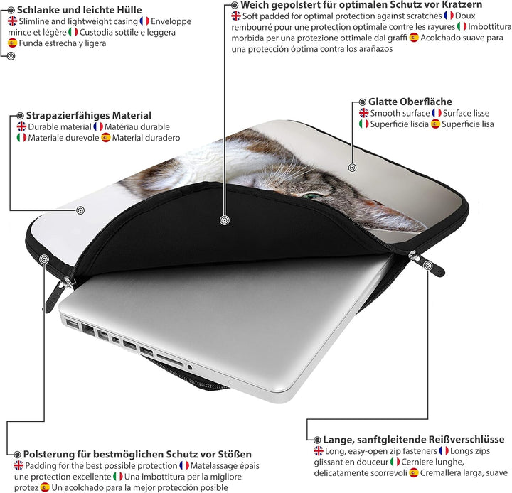 PEDEA Design Tablet PC Tasche 10,1 Zoll (25,6cm) mit Mauspad und schnurloser Maus, Cat