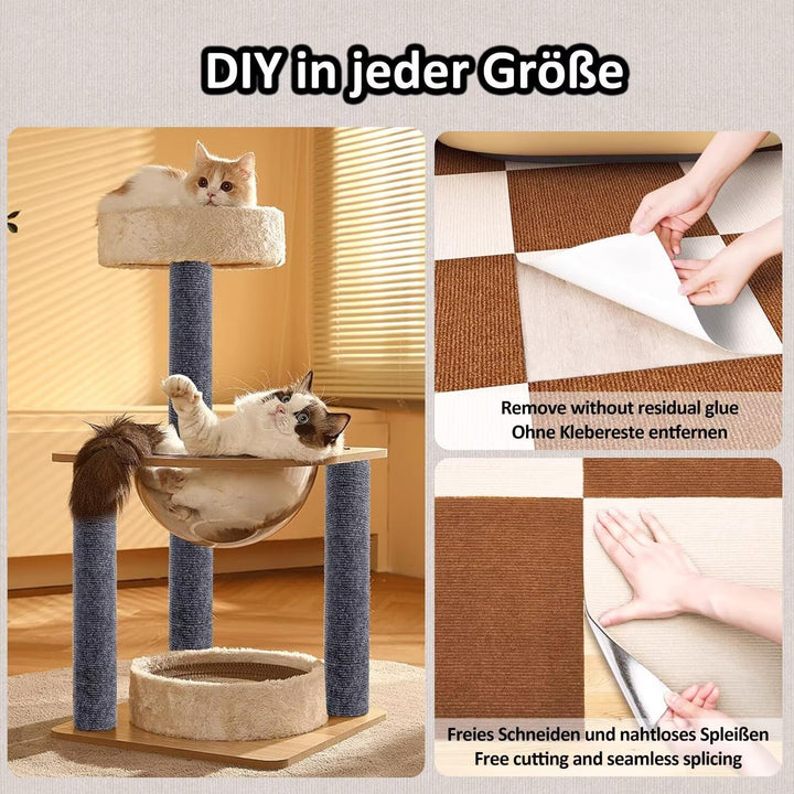 Kratzmatte Katze Selbstklebend - Kratzschutz Sofa Anti Kratz Folie Kratzwand für Katzen Frei DIY Ges