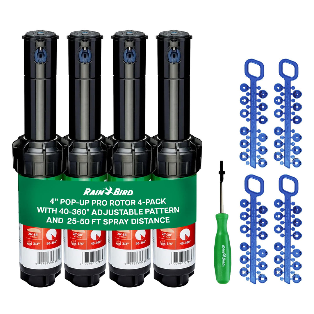 Rain Bird ItemEyes 5000 Serie Rotorsprinklerköpfe Set – mit Düsen und Einstellwerkzeug (4 Stück); 50